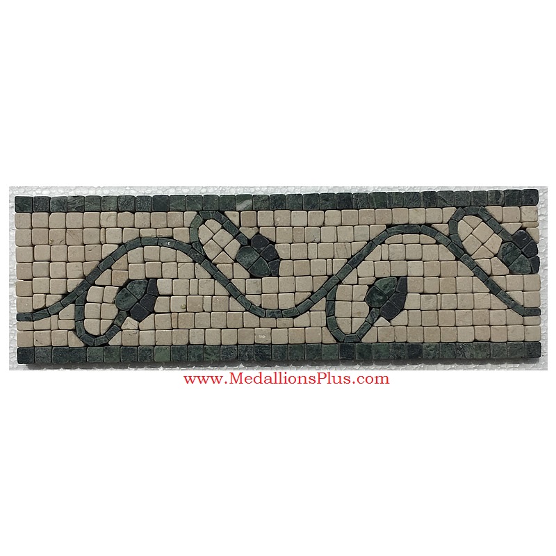 Trenton (green), Honed Mosaic Tile Listello 4" x 12"